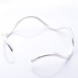 B052 - 925 silver wavy open bangle