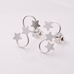 S912 - 925 silver star swirl stud earrings