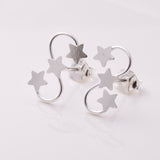 S912 - 925 silver star swirl stud earrings