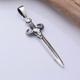P1330 - 925 silver sword with horns pendant
