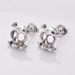 S841 - 925 silver wide eye skull stud earrings