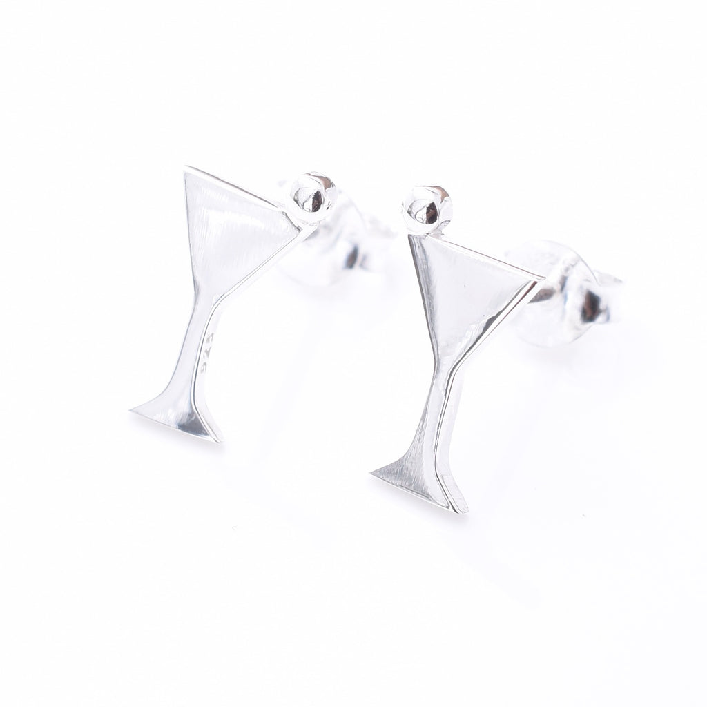 S1060 - 925 silver cocktail glass stud earrings