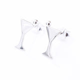 S1060 - 925 silver cocktail glass stud earrings