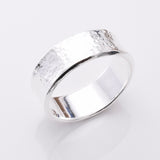 R281 925 silver wide hammered ring