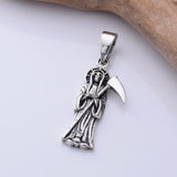 P1331 - 925 silver reaper and scythe pendant