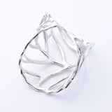 R355 - 925 silver wide outline leaf ring