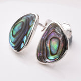 S997 - 925 silver large abalone teardrop stud earrings