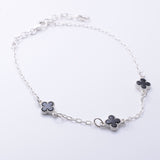 B071 - 925 silver and abalone clover bracelet
