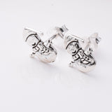 S814 - 925 silver cute snowman stud earrings