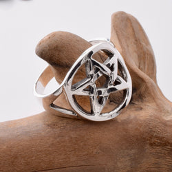 R337 - 925 silver pentagram ring