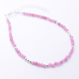 B081 - 925 silver pink tourmaline 2mm faceted bracelet