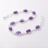 B033 - 925 silver and amethyst link bracelet