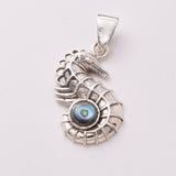 P1100 - 925 silver abalone seahorse pendant