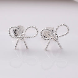 S936 - 925 silver bow stud earrings