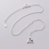 P1019 - 925 silver tiny whale tail necklace