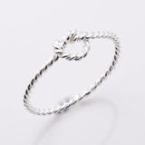 R282 925 silver twisted wire heart ring