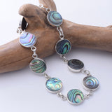 B067 - 925 silver abalone round bead bracelet