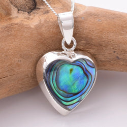 P977 - 925 silver abalone heart pendant