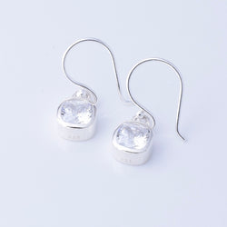 E912 - 925 silver 6mm x 6mm cz earrings