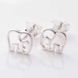 S969 - 925 silver elephant outline stud earrings