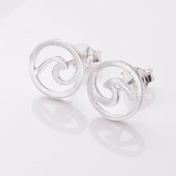 S967 - 925 silver wave stud earrings