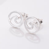 S967 - 925 silver wave stud earrings