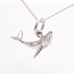 P1082 - 925 silver breaching whale pendant