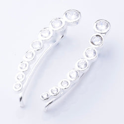 S993 - 925 silver CZ bubbles threader earrings