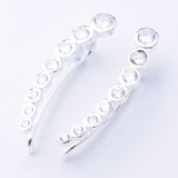 S993 - 925 silver CZ bubbles threader earrings