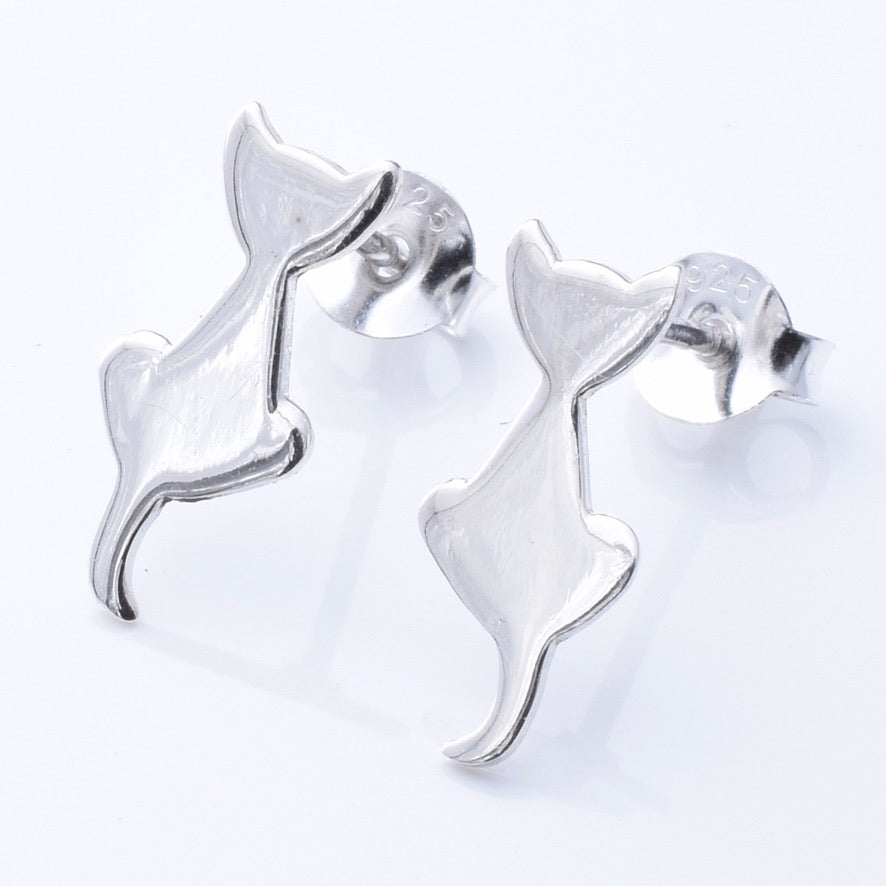 S983 - 925 silver cat stud earrings