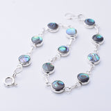 B060 - 925 silver abalone/MOP disc bracelet