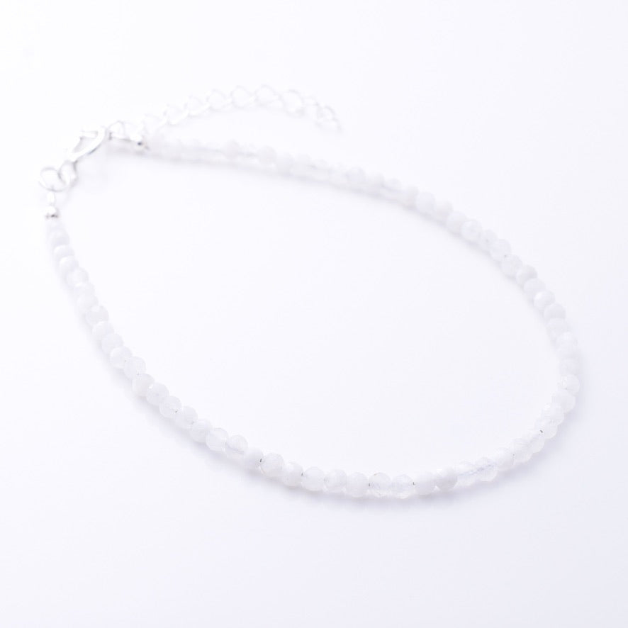 B083 - 925 silver moonstone 2mm faceted bracelet