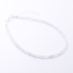 B083 - 925 silver moonstone 2mm faceted bracelet