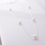 P970 - 925 silver freshwater pearl necklace