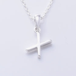 P1335 - X 925 silver initial pendant - X