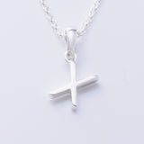 P1335 - X 925 silver initial pendant - X