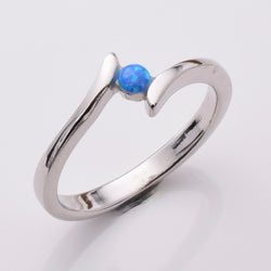 R280 925 silver and imm opal bead ring