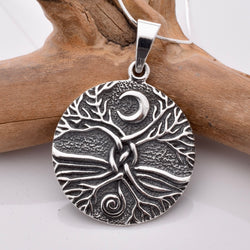 P1051 - 925 silver tree and moon pendant