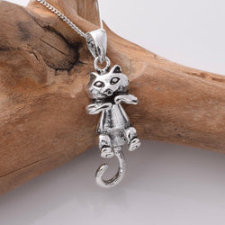 P1021 - 925 silver swing cat pendant