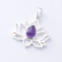 P1344 - 925 silver  lotus flower AM pendant