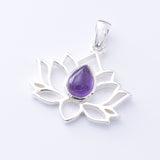 P1344 - 925 silver  lotus flower AM pendant