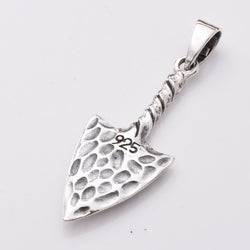 P1057 - 925 silver valknut spearhead pendant