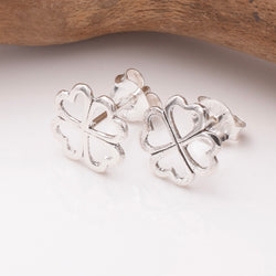 S1034 - 925 silver four leaf clover stud earrings