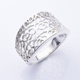 R354 - 925 silver filigree wide band ring