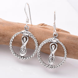 E792 - 925 silver Ouroboros goddess earrings