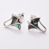 S870 - 925 silver manta ray abalone stud earrings