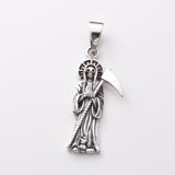 P1141 - 925 silver standing grim reaper pendant