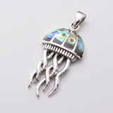 P1040 - 925 silver abalone jellyfish pendant