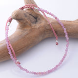 B090 - 925 silver pink tourmaline 2mm faceted bracelet