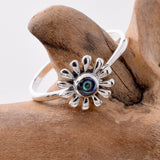 R249 - 925 Silver abalone flower ring